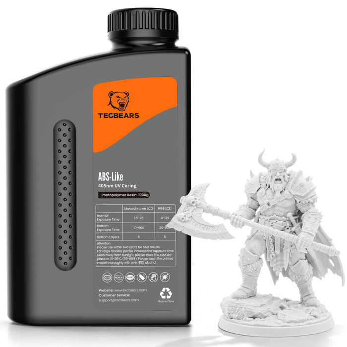 Tecbears ABS-Like Resin 1000g, 3D Printing UV Curing Resin 405nm