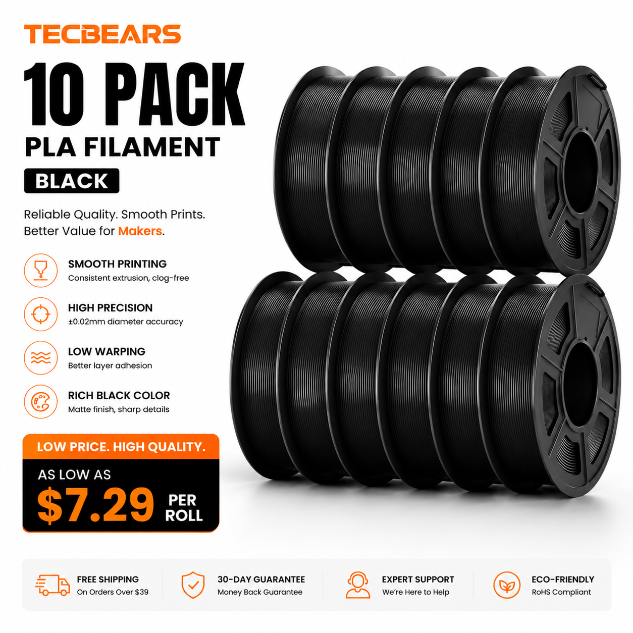 [AU Only] TECBEARS PLA\Silk 3D Printer Filament 6-10KG