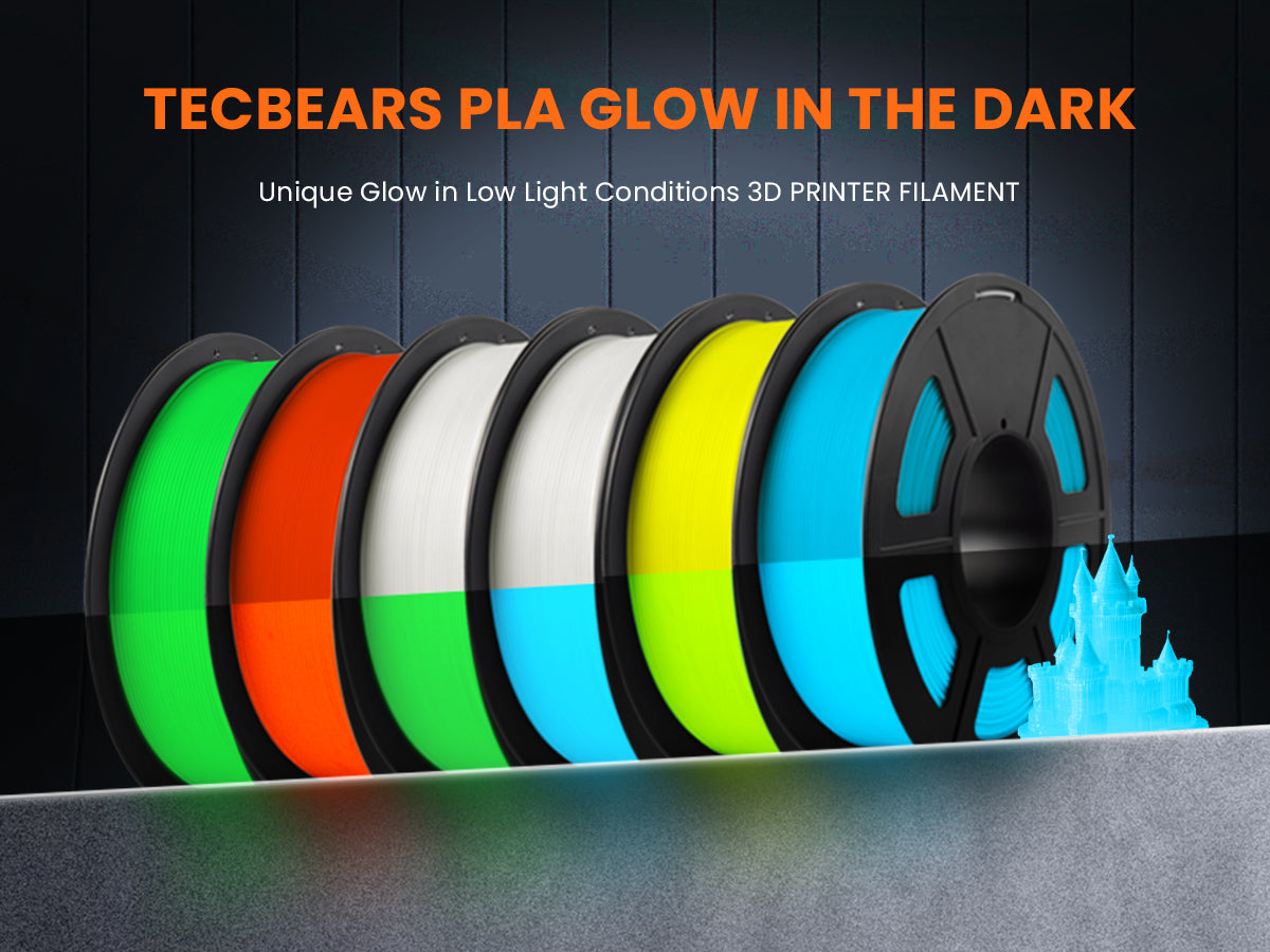 TECBEARS PLA Glow in The Dark (Luminous) 3D Printer Filament 1KG