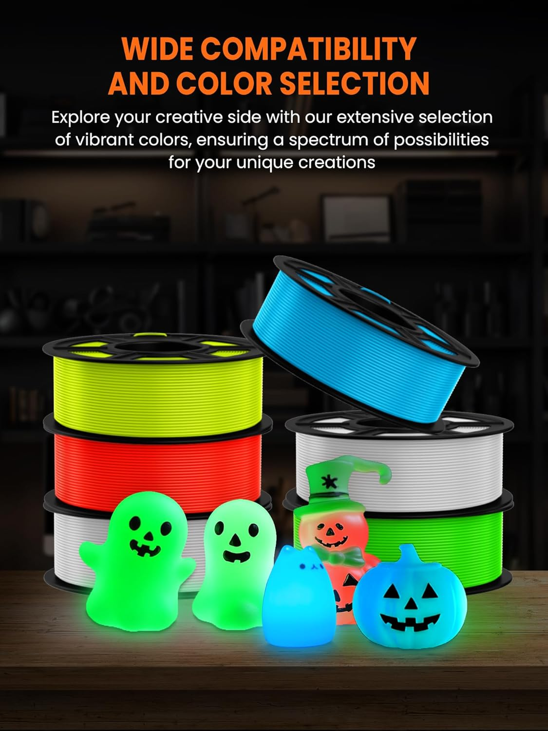 TECBEARS PLA Glow in The Dark (Luminous) 3D Printer Filament 1KG