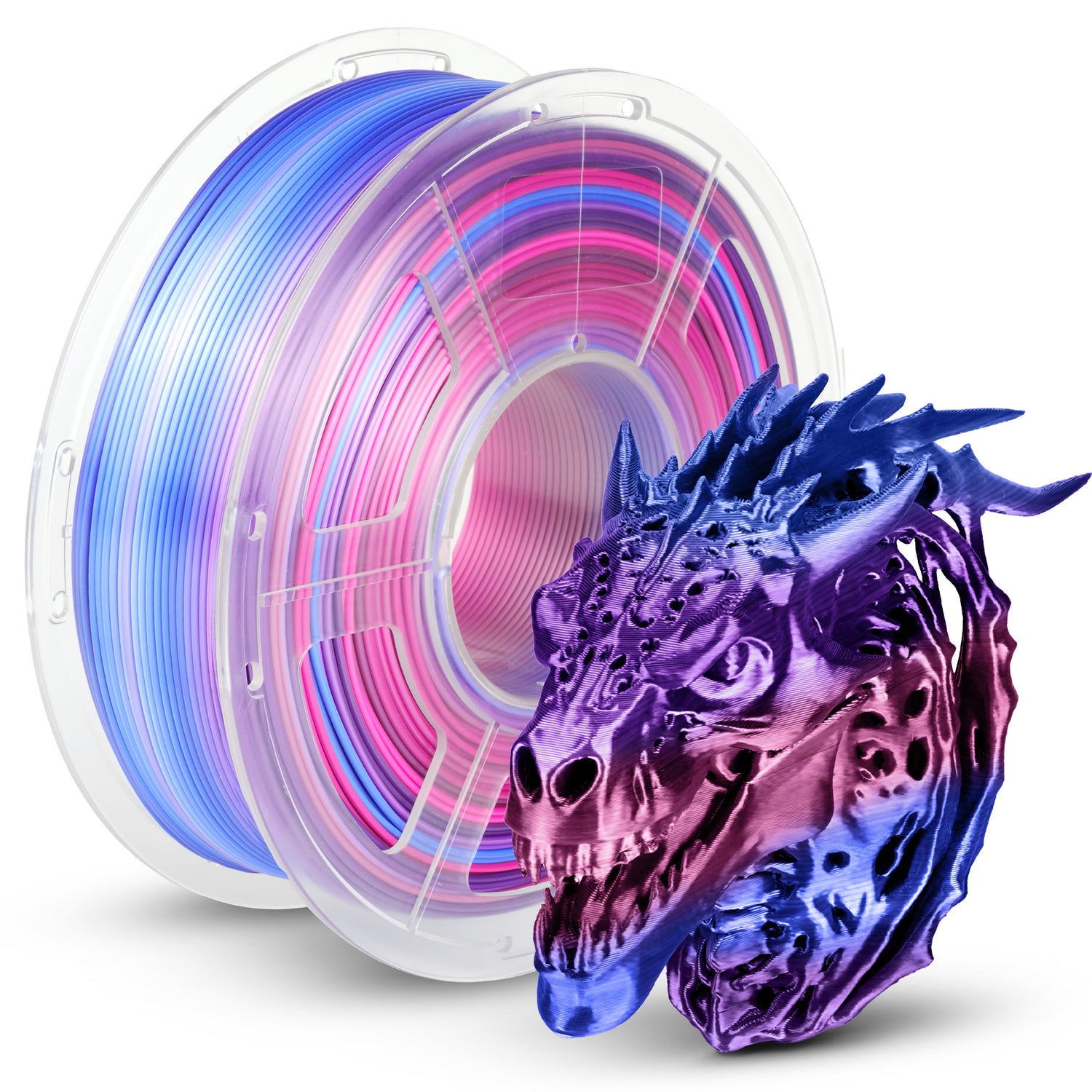 TECBEARS PLA+ Silk Rainbow 3D Printing Filament 1KG