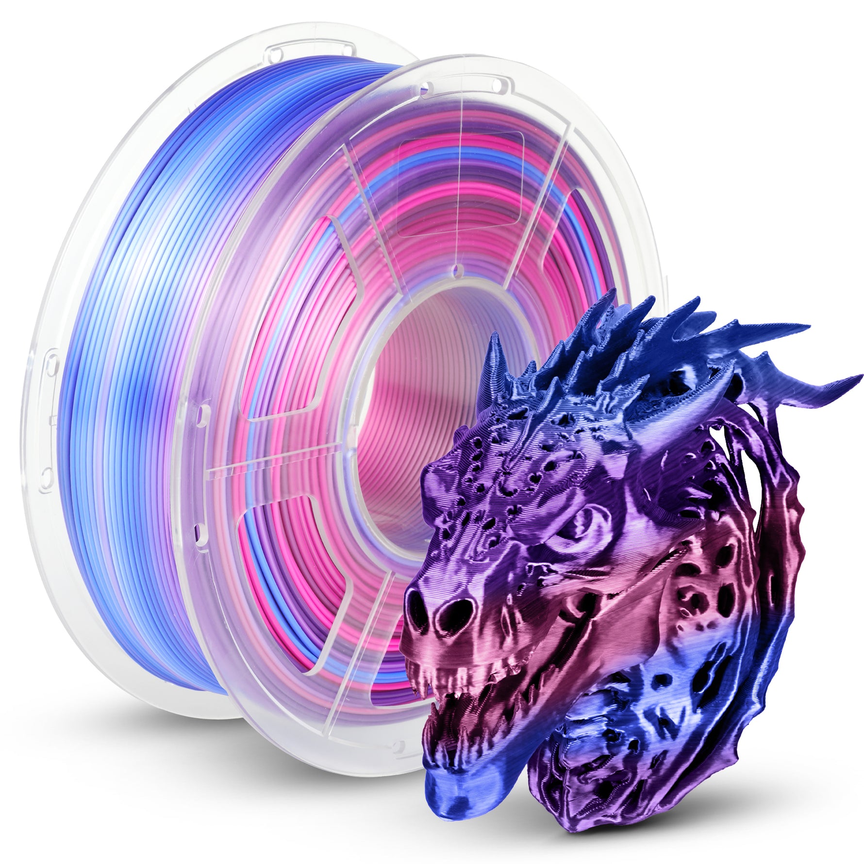 TECBEARS PLA+ Silk Rainbow 3D Printing Filament 1KG