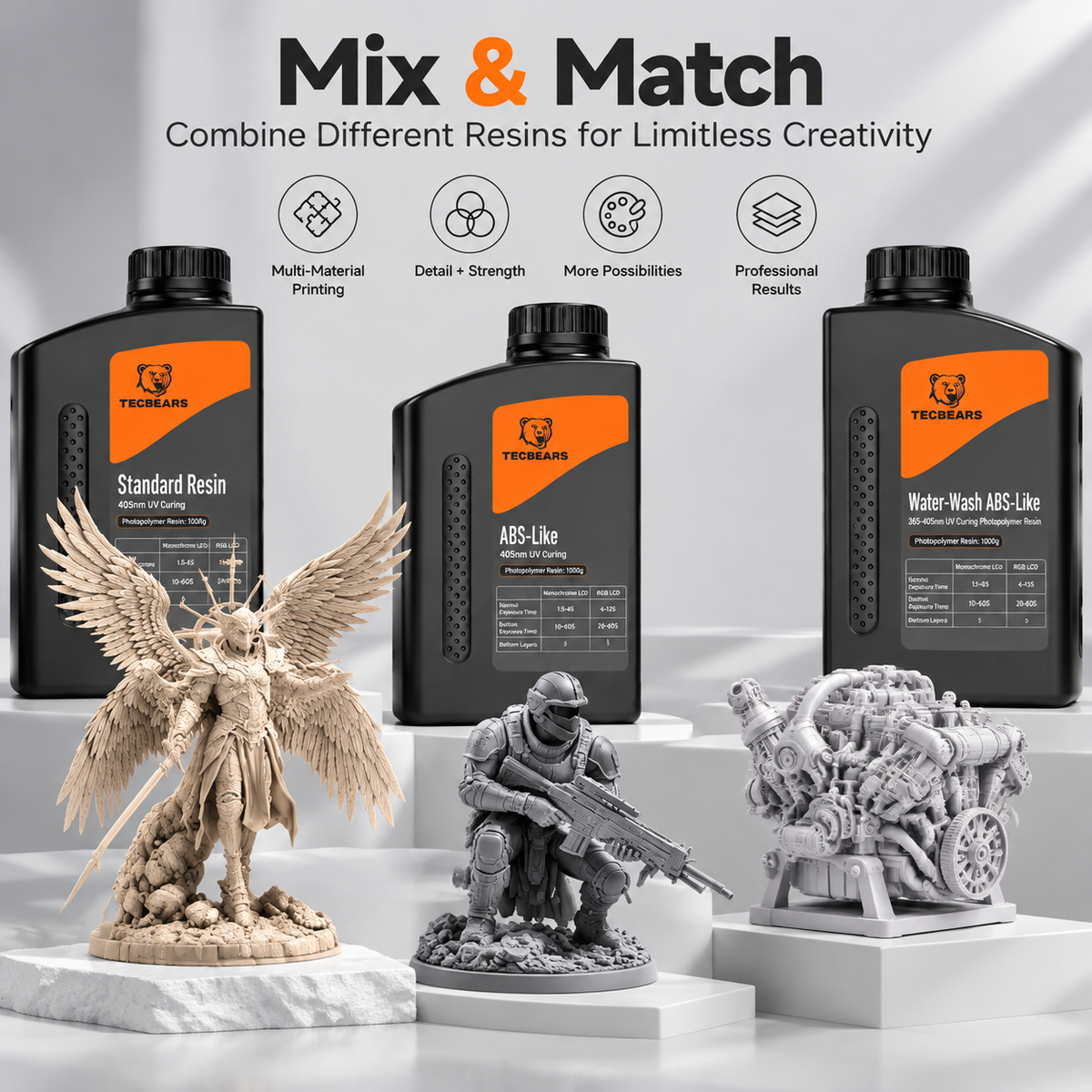 TECBEARS 3D Printing UV Curing Resin 405nm 1000g
