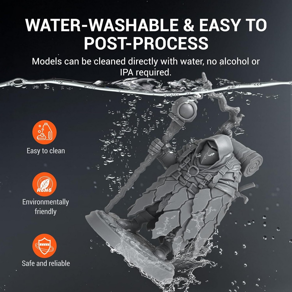 TECBEARS Water-wash ABS Like Resin 1000g , 3D Printing UV Curing Resin 405nm